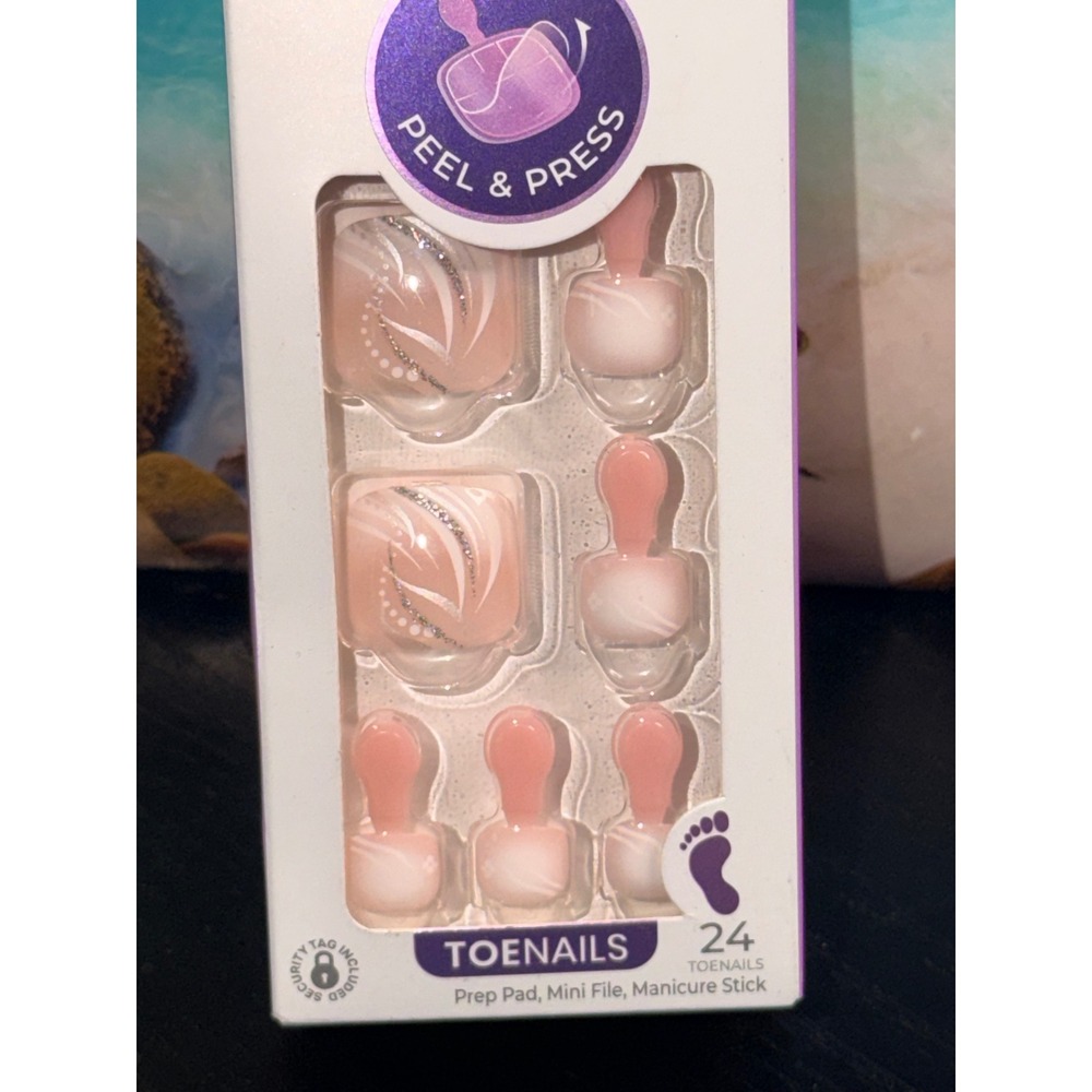 imPRESS The No Glue Pedi Press-On Toenails Pink White Is This Love 24ct